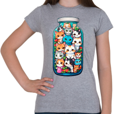 PRINTFASHION Cicák üvegben - Női póló - Sport szürke női póló