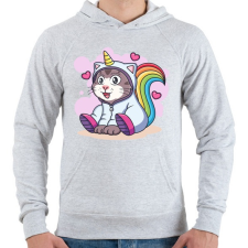 PRINTFASHION Cicakornis - Férfi kapucnis pulóver - Sport szürke férfi pulóver, kardigán