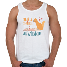 PRINTFASHION Cicákra & Könyvekre van szükségem - Férfi atléta - Fehér