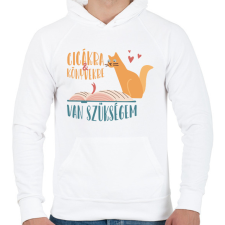 PRINTFASHION Cicákra & Könyvekre van szükségem - Férfi kapucnis pulóver - Fehér férfi pulóver, kardigán