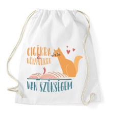 PRINTFASHION Cicákra & Könyvekre van szükségem - Sportzsák, Tornazsák - Fehér tornazsák