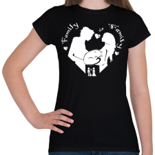 PRINTFASHION cicás család - Női póló - Fekete női póló