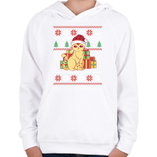 PRINTFASHION Cicás csúnya pulcsi - Gyerek kapucnis pulóver - Fehér gyerek pulóver, kardigán