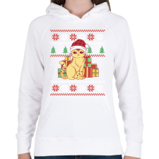 PRINTFASHION Cicás csúnya pulcsi - Női kapucnis pulóver - Fehér női pulóver, kardigán