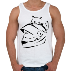 PRINTFASHION cicás - Férfi atléta - Fehér