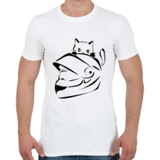 PRINTFASHION cicás - Férfi póló - Fehér férfi póló