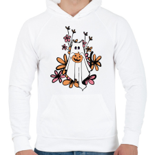 PRINTFASHION Cicás halloween - Férfi kapucnis pulóver - Fehér férfi pulóver, kardigán