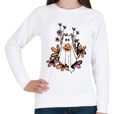 PRINTFASHION Cicás halloween - Női pulóver - Fehér női pulóver, kardigán