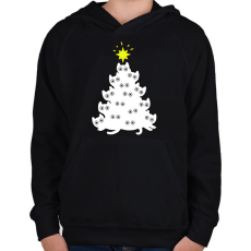 PRINTFASHION Cicás Karácsonyfa - Gyerek kapucnis pulóver - Fekete