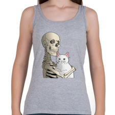 PRINTFASHION Cicás leszek amíg élek (fehér cicával) - Női atléta - Sport szürke női trikó