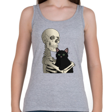 PRINTFASHION Cicás leszek amíg élek (fekete cicával) - Női atléta - Sport szürke női trikó