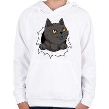 PRINTFASHION Cicás póló - Gyerek kapucnis pulóver - Fehér gyerek pulóver, kardigán