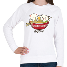 PRINTFASHION Cicás ramen - Női pulóver - Fehér