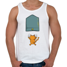 PRINTFASHION Cicás zsebminta - Férfi atléta - Fehér atléta, trikó