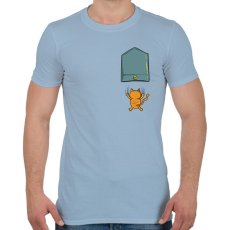 PRINTFASHION Cicás zsebminta - Férfi póló - Világoskék