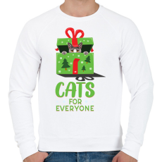 PRINTFASHION Cicát mindenkinek - Férfi pulóver - Fehér