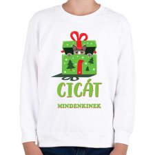 PRINTFASHION Cicát mindenkinek - Gyerek pulóver - Fehér gyerek pulóver, kardigán