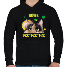 PRINTFASHION Cicc-cicc - Brazil - Férfi kapucnis pulóver - Fekete férfi pulóver, kardigán