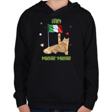 PRINTFASHION Cicc-cicc - Italy - Gyerek kapucnis pulóver - Fekete gyerek pulóver, kardigán