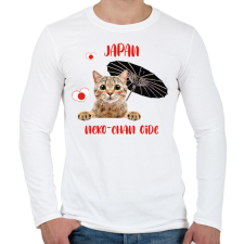 PRINTFASHION Cicc-cicc - Japan - Férfi hosszú ujjú póló - Fehér férfi póló