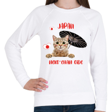 PRINTFASHION Cicc-cicc - Japan - Női pulóver - Fehér női pulóver, kardigán
