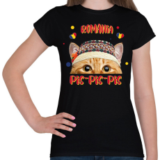 PRINTFASHION Cicc-cicc - Romania - Női póló - Fekete