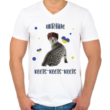 PRINTFASHION Cicc-cicc - Ukraine - Férfi V-nyakú póló - Fehér férfi póló