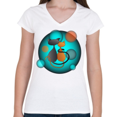 PRINTFASHION Ciclove - Női V-nyakú póló - Fehér