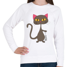 PRINTFASHION Cicmic, a nagy vadász - Női pulóver - Fehér