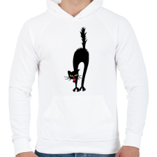 PRINTFASHION Cicmic megijedt - Férfi kapucnis pulóver - Fehér férfi pulóver, kardigán