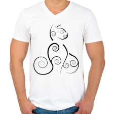 PRINTFASHION Cicmic, oriental - Férfi V-nyakú póló - Fehér férfi póló