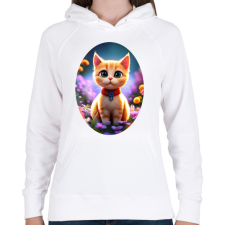 PRINTFASHION Cicus - Női kapucnis pulóver - Fehér női pulóver, kardigán