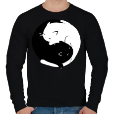PRINTFASHION Cicus yin yang - Férfi pulóver - Fekete