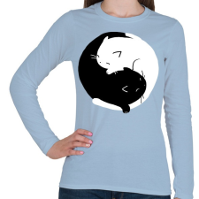 PRINTFASHION Cicus yin yang - Női hosszú ujjú póló - Világoskék női póló