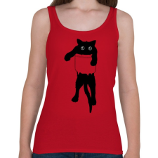 PRINTFASHION Cicus zsebben  - Női atléta - Cseresznyepiros női trikó