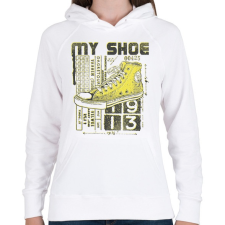 PRINTFASHION cipő - Női kapucnis pulóver - Fehér női pulóver, kardigán