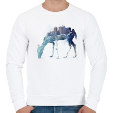 PRINTFASHION City deer - Férfi pulóver - Fehér