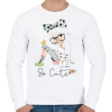 PRINTFASHION City Girls - Férfi pulóver - Fehér