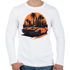 PRINTFASHION Classic car - Férfi hosszú ujjú póló - Fehér