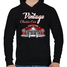 PRINTFASHION Classic car  - Férfi kapucnis pulóver - Fekete