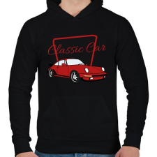PRINTFASHION Classic Car - Férfi kapucnis pulóver - Fekete férfi pulóver, kardigán