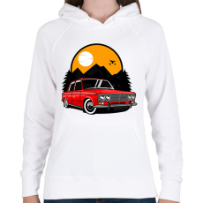 PRINTFASHION Classic car - Női kapucnis pulóver - Fehér
