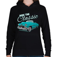 PRINTFASHION Classic car  - Női kapucnis pulóver - Fekete női pulóver, kardigán