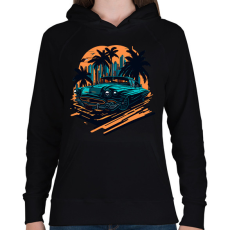 PRINTFASHION Classic car - Női kapucnis pulóver - Fekete