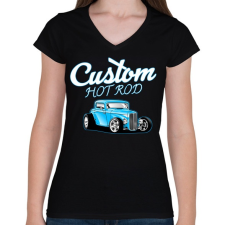 PRINTFASHION Classic car  - Női V-nyakú póló - Fekete női póló