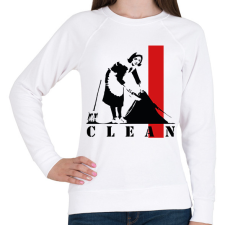 PRINTFASHION Clean - Banksy - Női pulóver - Fehér női pulóver, kardigán