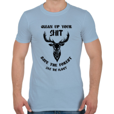 PRINTFASHION Clean up your shit - Természetvédelem - Férfi póló - Világoskék férfi póló