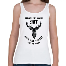 PRINTFASHION Clean up your shit - Természetvédelem - Női atléta - Fehér női trikó