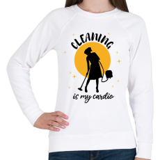 PRINTFASHION Cleaning is my cardio - Női pulóver - Fehér
