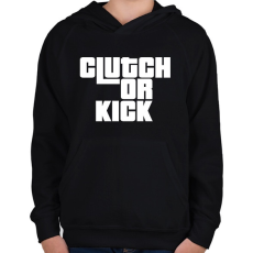 PRINTFASHION Clutch or Kick  - Gyerek kapucnis pulóver - Fekete